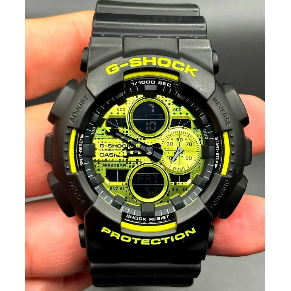 Casio G-Shock GA140DC-1A Analog Digital Black Vivid Yellow Men's Watch